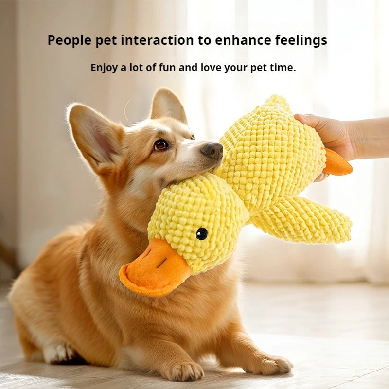 Calming Plush Duck – Squeaky Chew Toy for Dogs