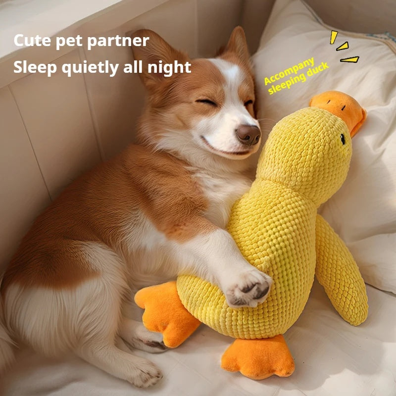 Calming Plush Duck – Squeaky Chew Toy for Dogs