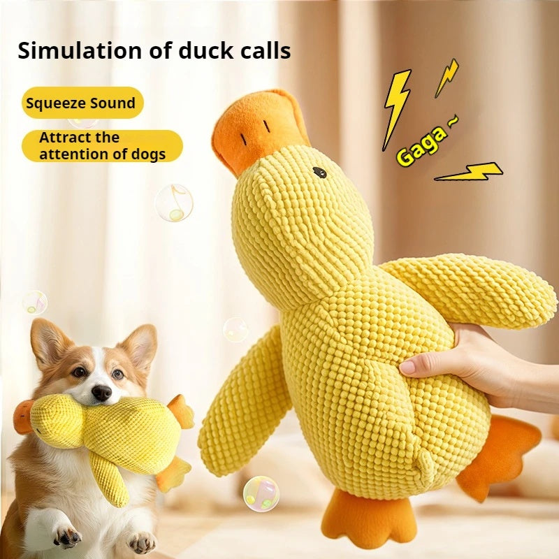 Calming Plush Duck – Squeaky Chew Toy for Dogs